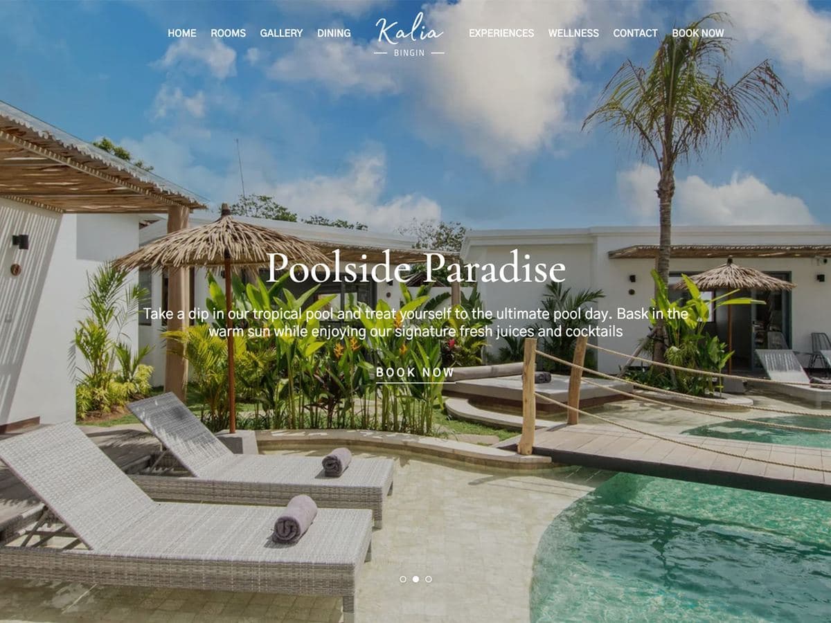 Kalia Bingin homepage: an adults-only hideaway in Bingin, over the pool