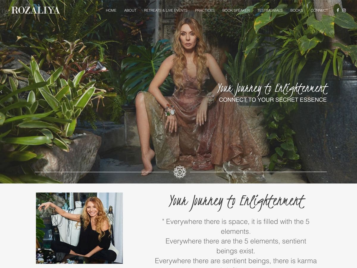 Rozaliya homepage: your journey to enlightenment, over the teacher's portrait