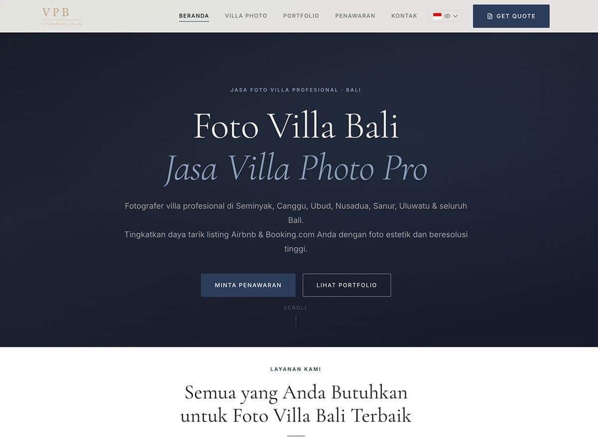 Villa Photo Bali homepage: jasa foto villa profesional di Bali, over a villa photograph